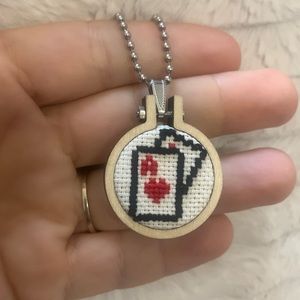 🃏 ❤️Ace Playing Cards Cross Stitch Necklace❤️🃏